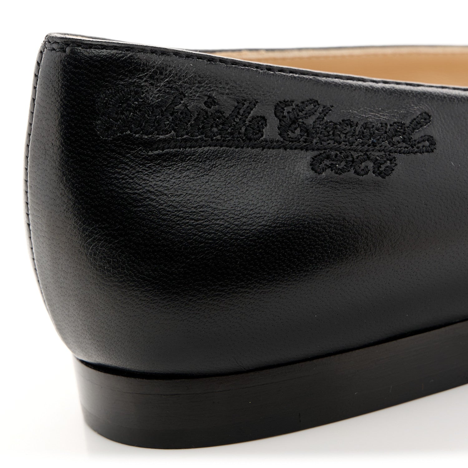 Chanel Lambskin Pointed Toe CC Gabrielle Ballerina Flats 37.5 Black 10 of 12