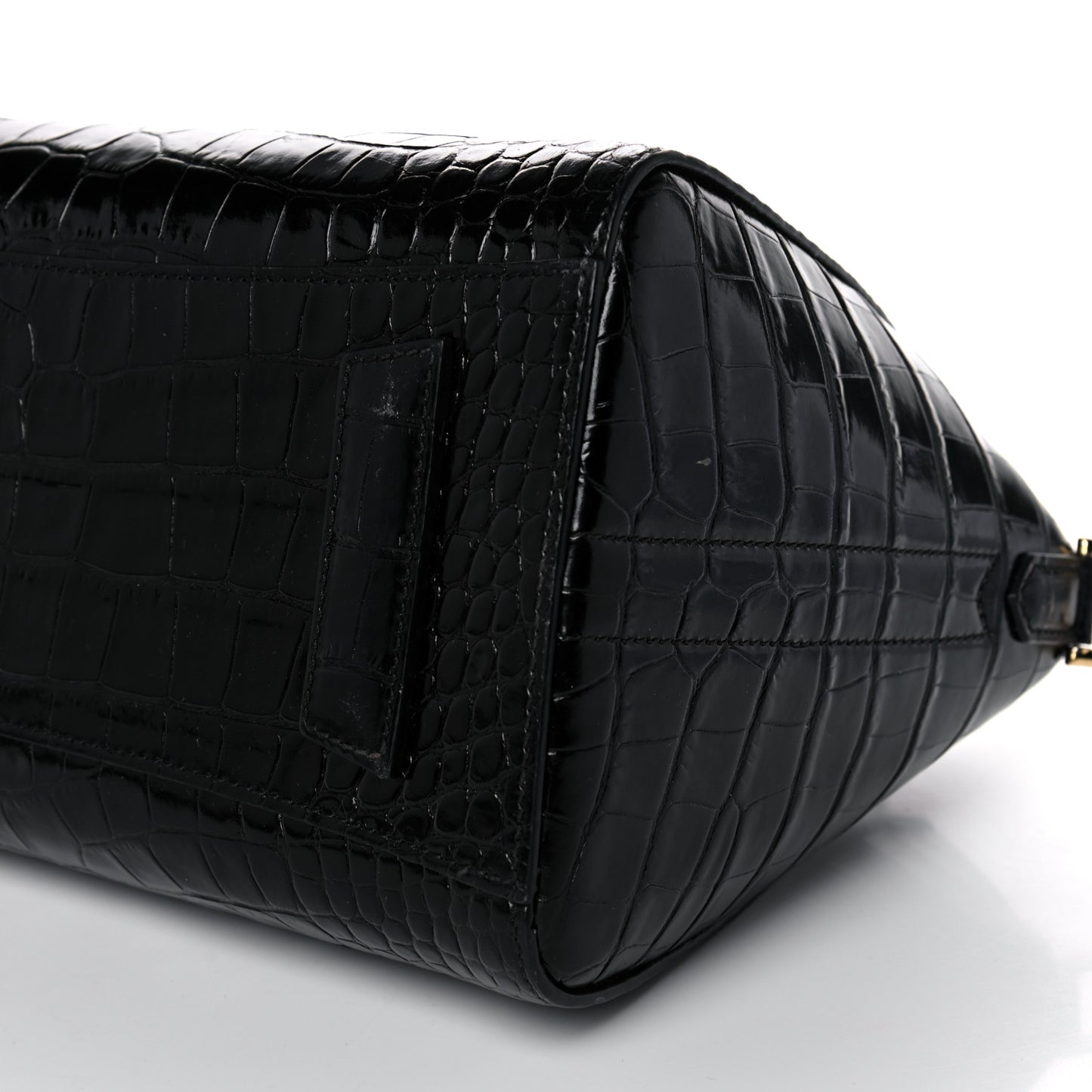 Calfskin Crocodile Embossed Small Antigona Black
