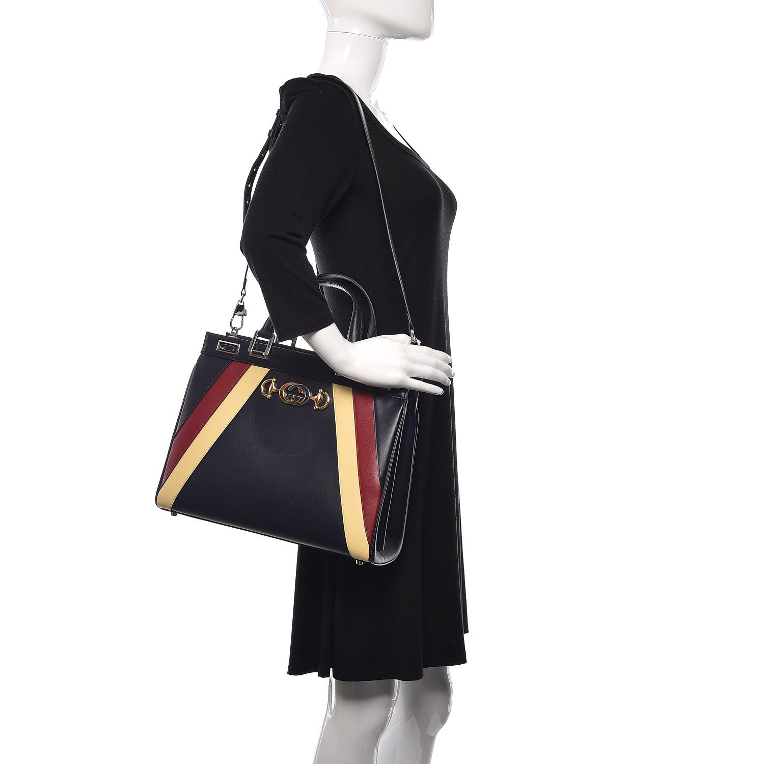 Gucci Smooth Calfskin Medium Zumi Top Handle Bag Blue Romantic Cerise Butter Multicolor 2 of 14