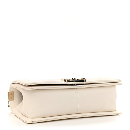 Chanel Caviar Quilted Medium Boy Flap White 3 of 10