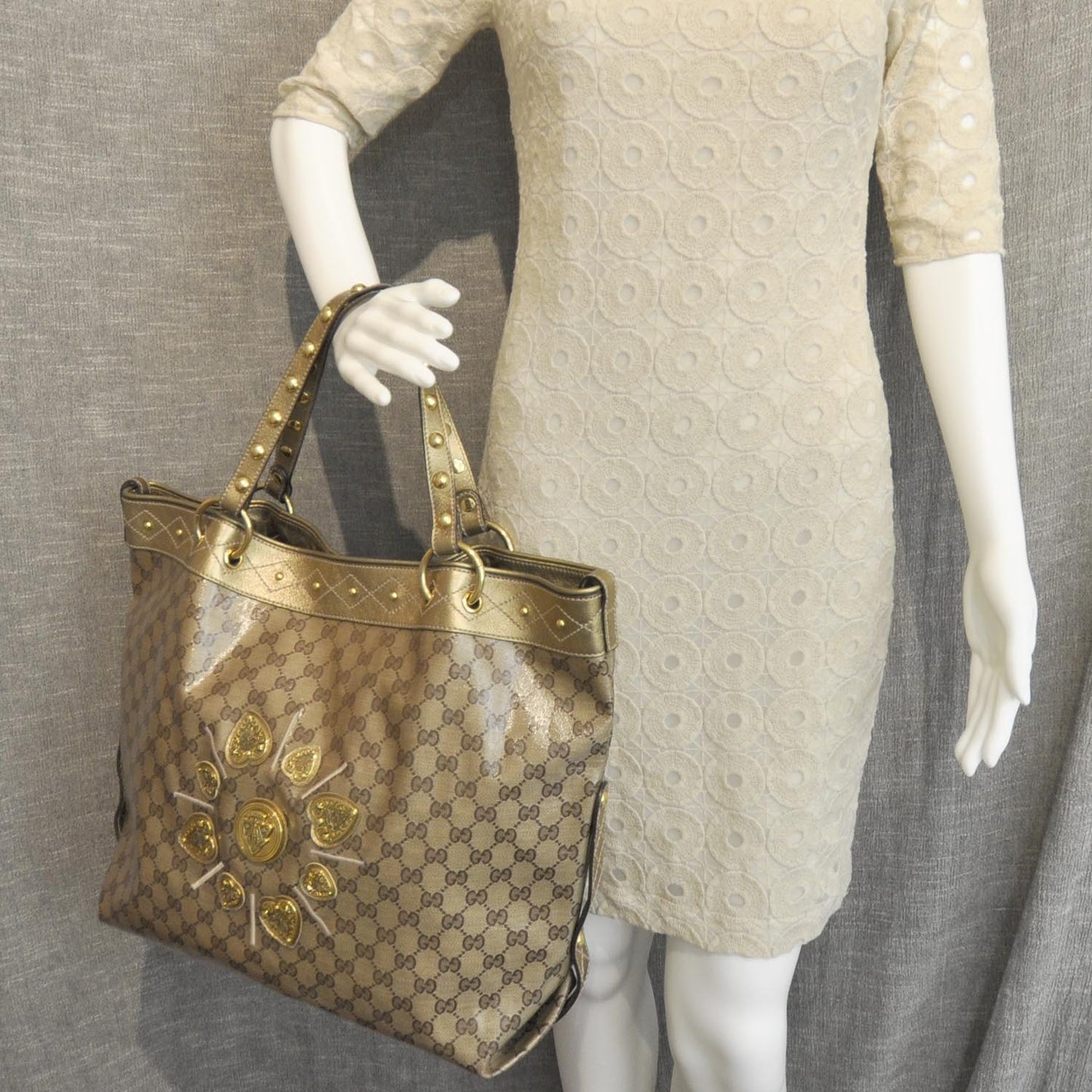 Crystal Monogram Studded Irina Tote