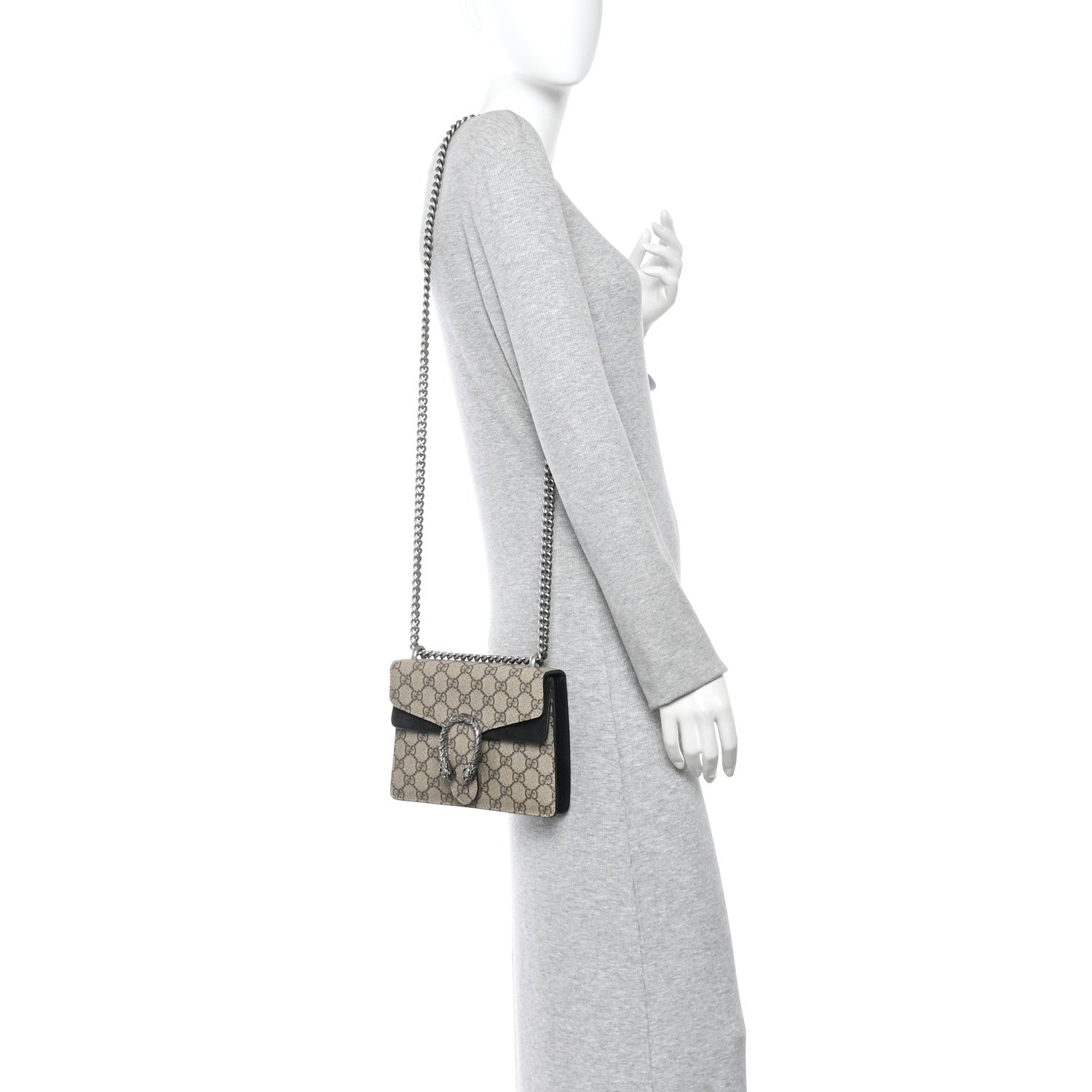 Gucci GG Supreme Monogram Mini Dionysus Shoulder Bag Black 2 of 11