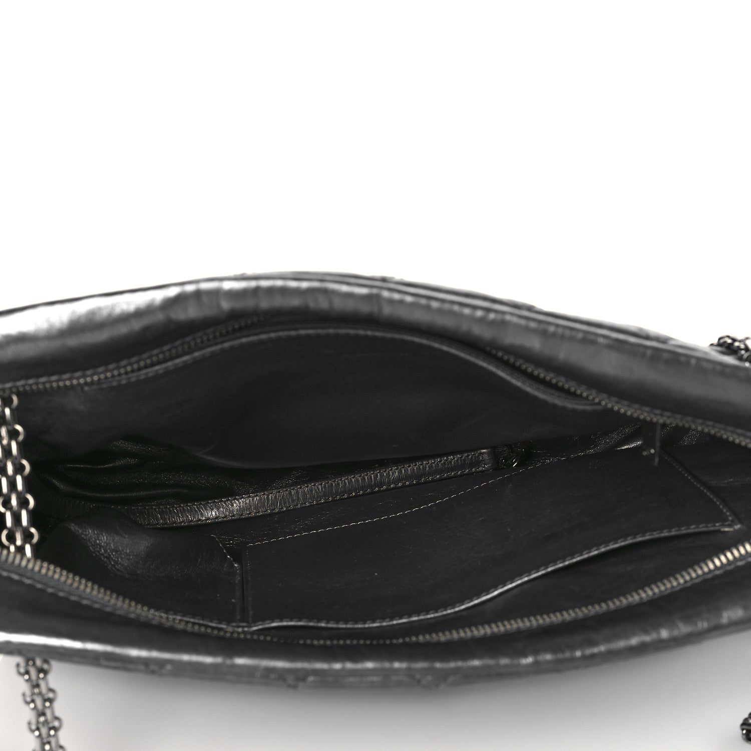 Chanel Metallic Aged Calfskin Quilted Large Reissue Camera Case Silver 5 of 10