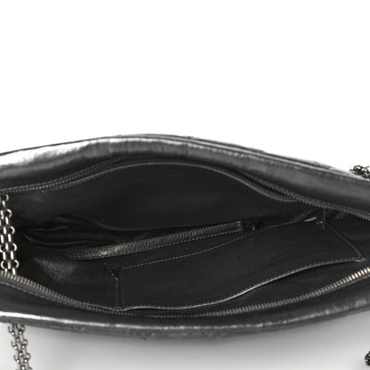 Chanel Metallic Aged Calfskin Quilted Large Reissue Camera Case Silver 5 of 10