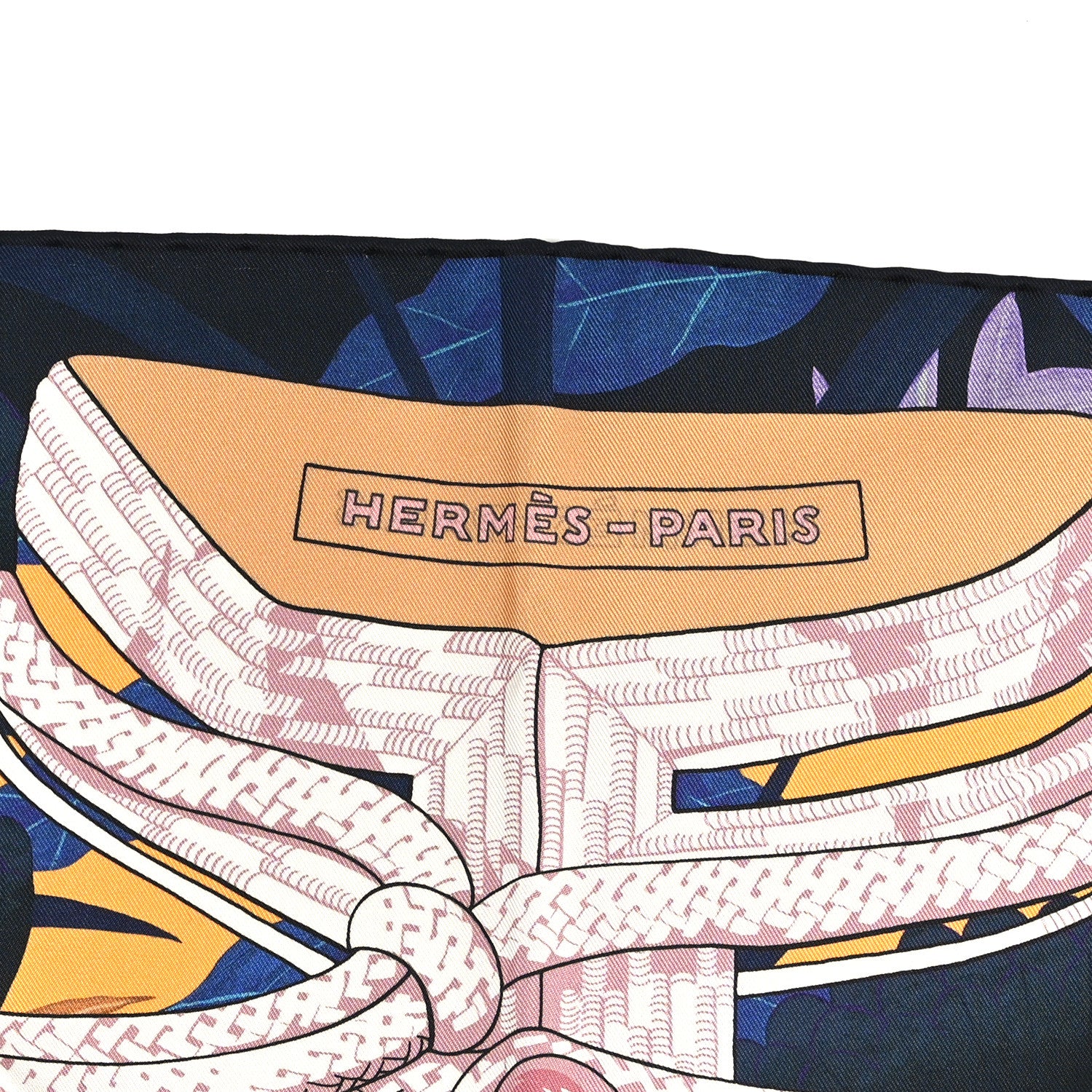 Hermes Carre Double Face Brandebourgs Scarf 90 Vert Poudre Blue 3 of 4