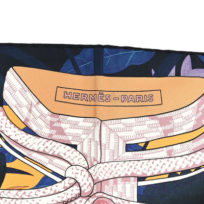 Hermes Carre Double Face Brandebourgs Scarf 90 Vert Poudre Blue 3 of 4