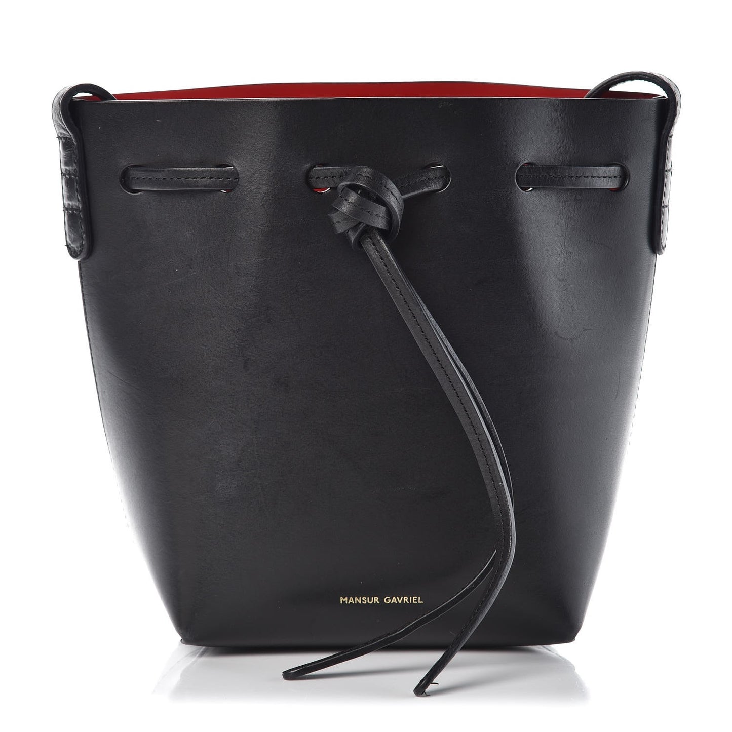 Calfskin Mini Mini Bucket Bag Black Flamma