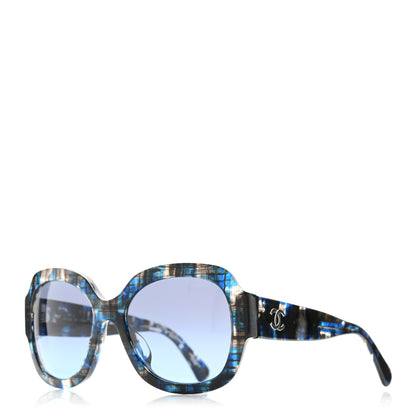 Chanel Acetate Tweed CC Sunglasses 5373 Blue Multicolor 1 of 8