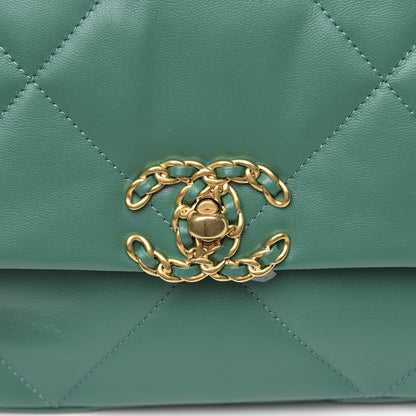 Chanel Lambskin Quilted Medium 19 Flap Green 10 of 11