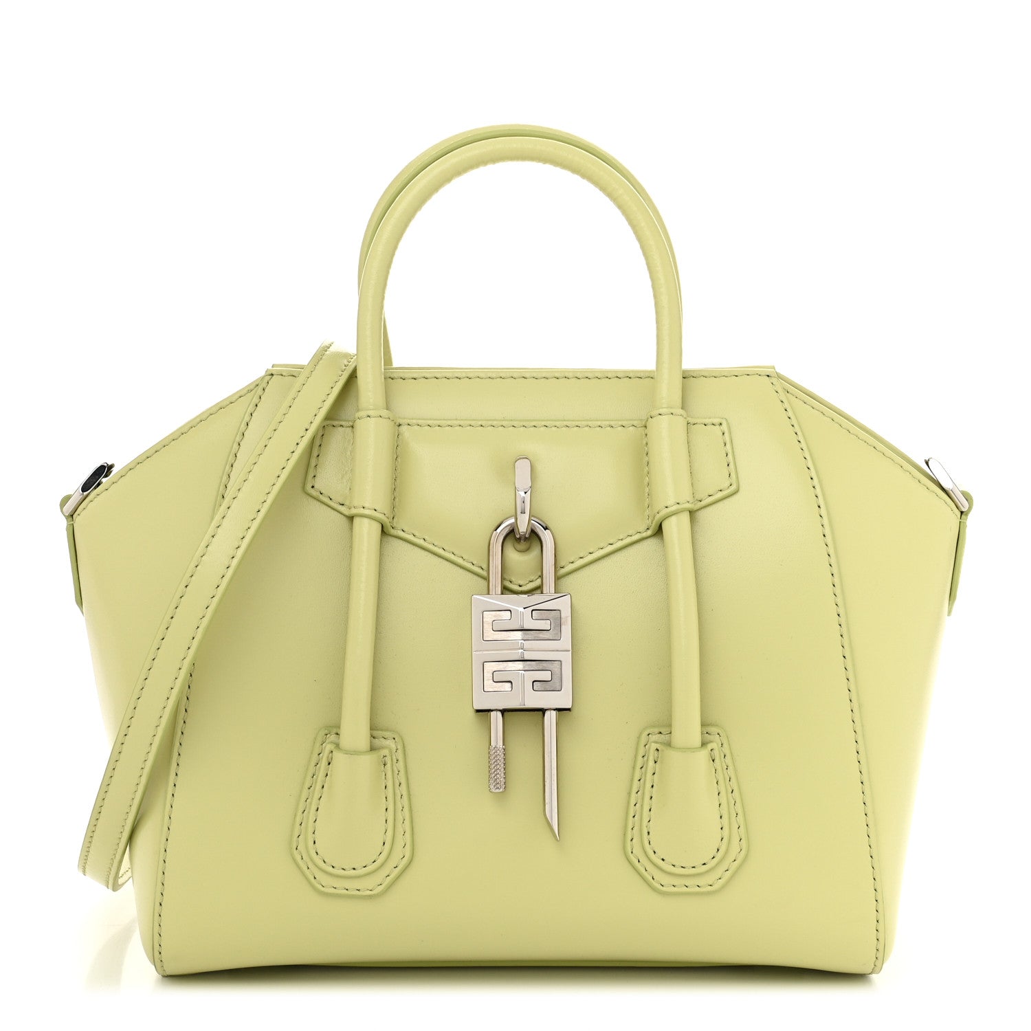Givenchy Box Calfskin Mini Lock Antigona Shoulder Bag Avocado Green 1 of 9