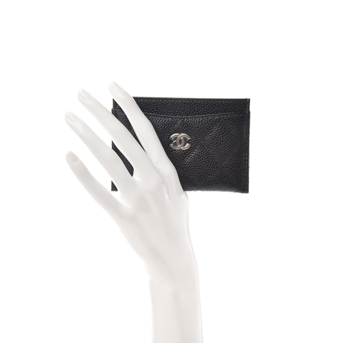 Caviar Quilted Card Holder Black
