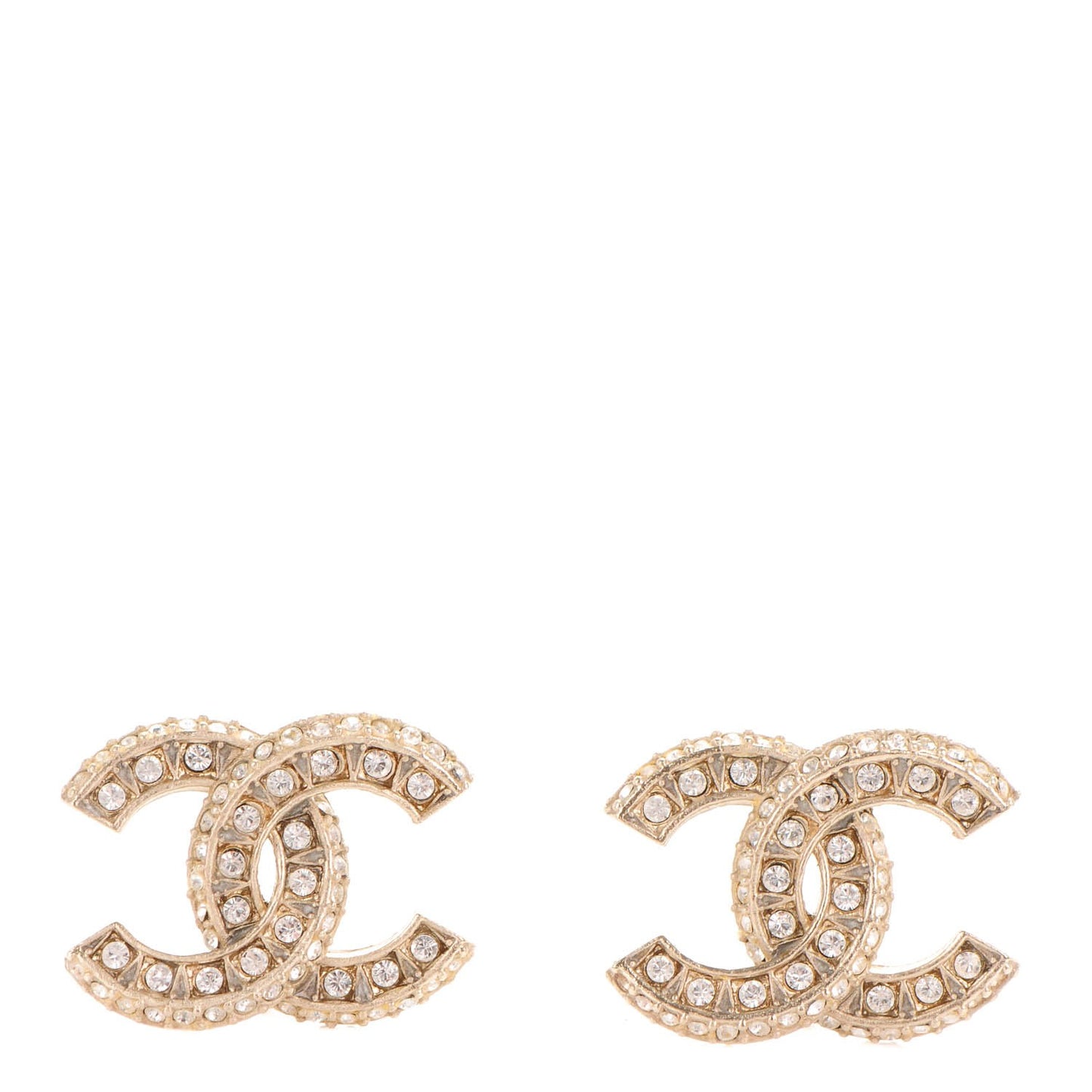 Crystal CC Earrings Light Gold
