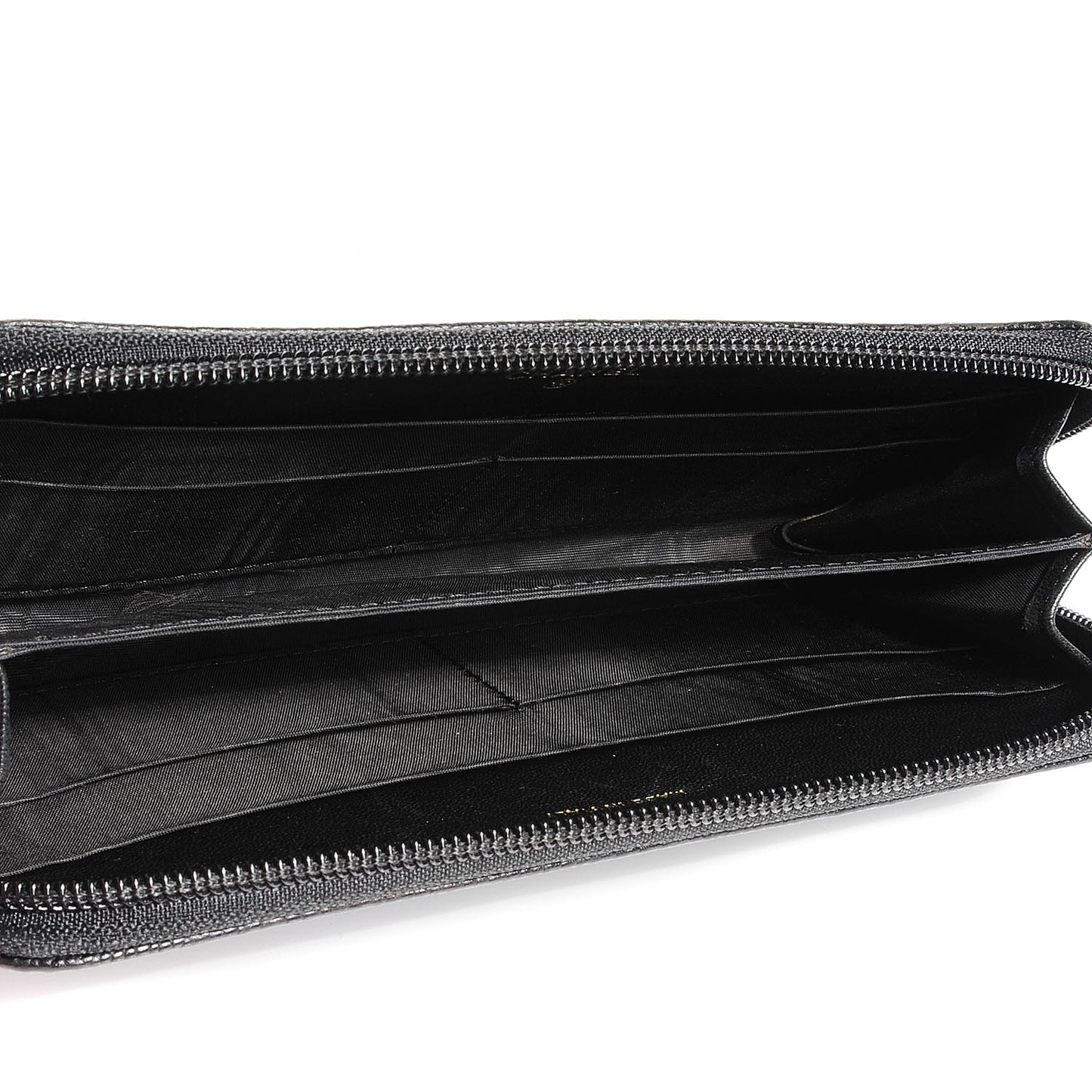 Caviar Large Timeless CC Zip Around Wallet Black