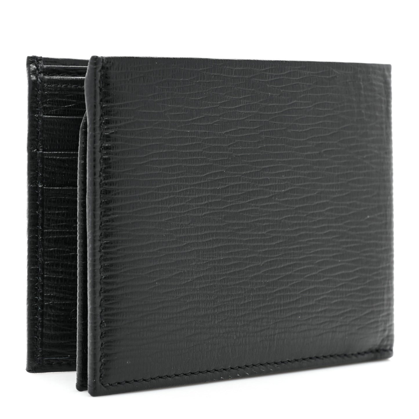 Mens Stamped Calfskin Revival Bi-Fold Wallet Black