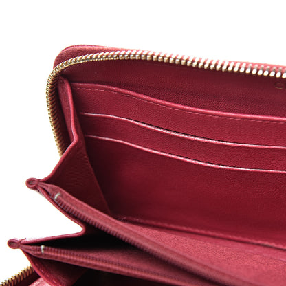 Chanel Sheepskin Chevron Quilted Mademoiselle Vintage Zip Around Wallet Dark Pink 11 of 20