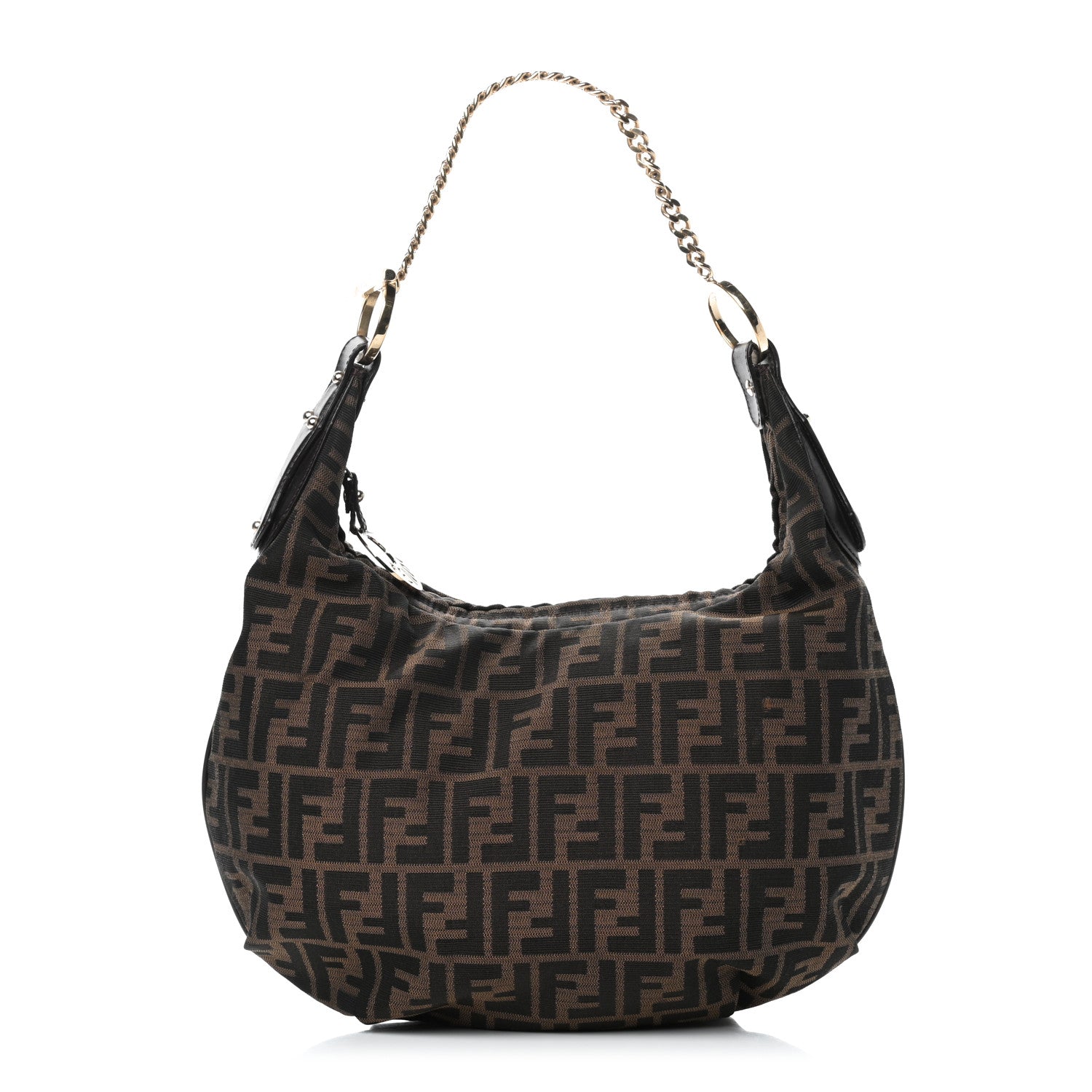 Fendi Zucca Small Chef Chain Hobo Tobacco 1 of 12