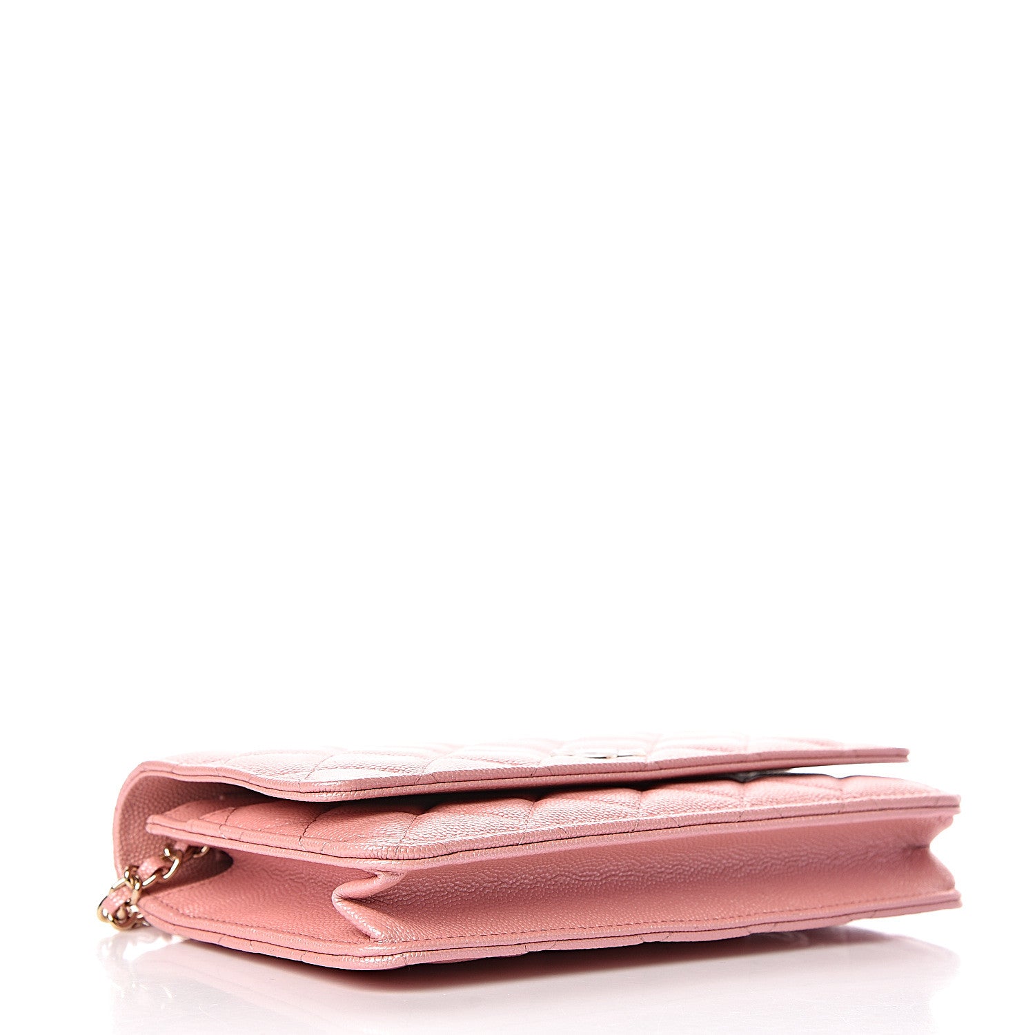 Chanel Iridescent Caviar Quilted Wallet on Chain WOC Rose Pink 4 of 11