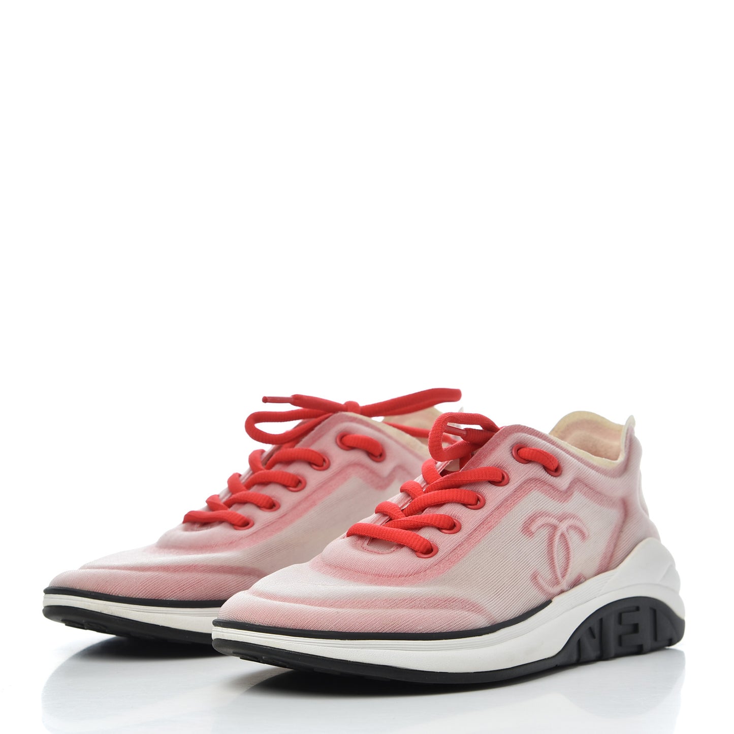 Lycra Fabric CC Sneakers 37.5 White Red