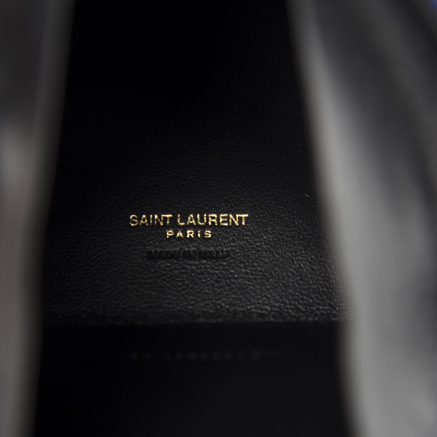 Saint Laurent Lambskin Pyramid Clutch Blue 5 of 7