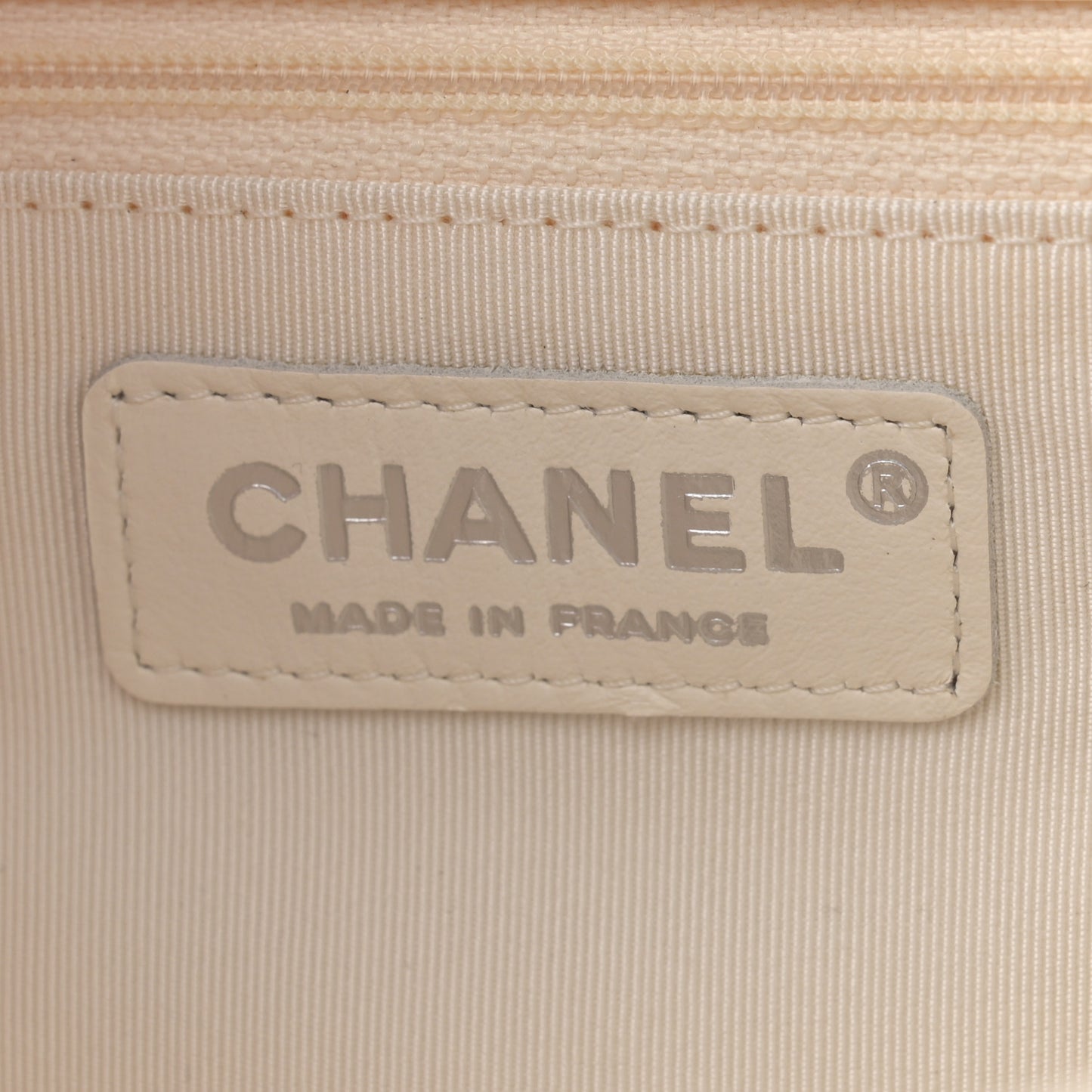 Lambskin Quilted Small Hula Hoop Flap Ivory