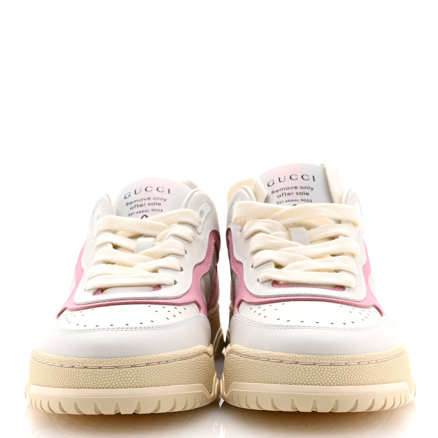 Gucci Calfskin Womens Re-Web Sneakers 38.5 White Pink 3 of 10