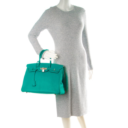 Hermes Chevre de Coromandel Birkin 35 Bleu Paon 2 of 25