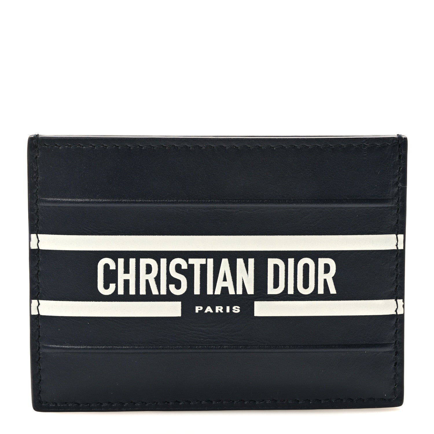 Christian Dior Calfskin Vibe Card Holder Blue White 1 of 6