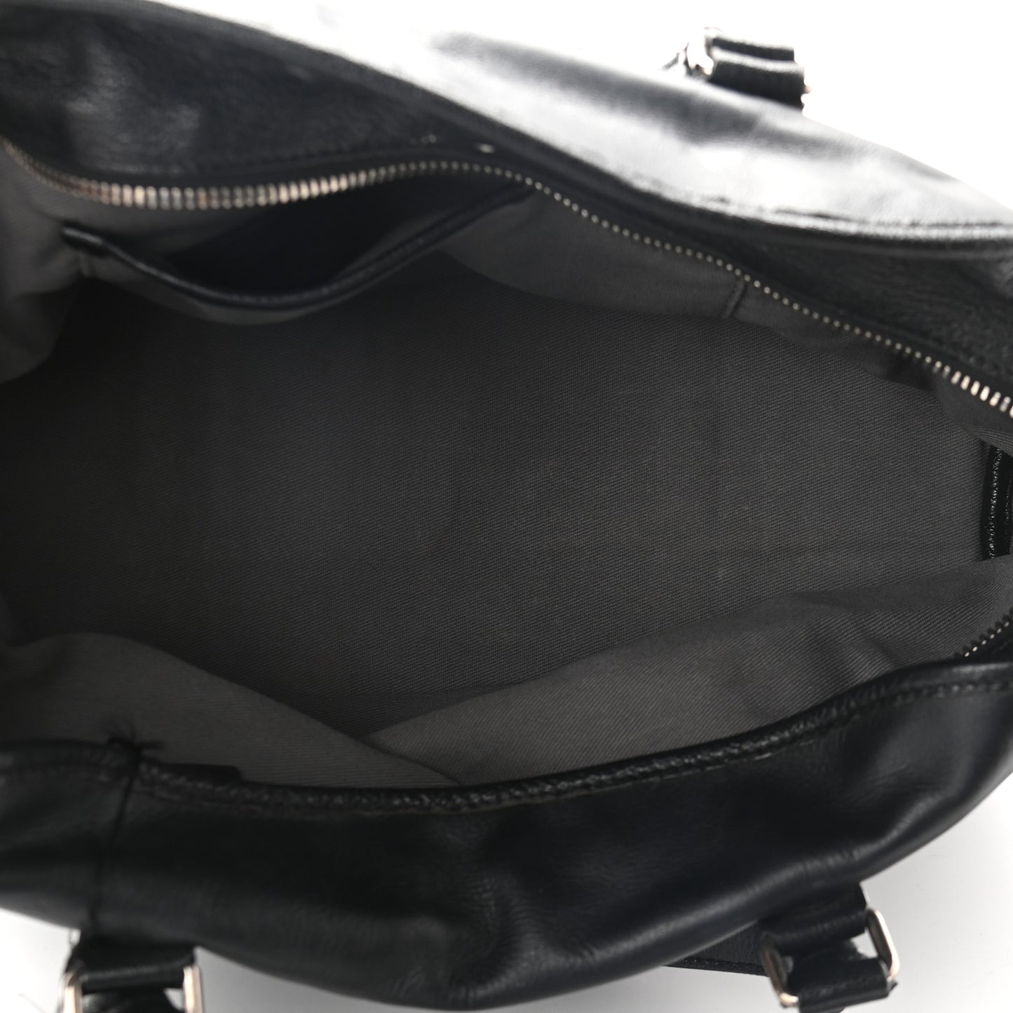 Calfskin Top Handle Satchel Bag Black