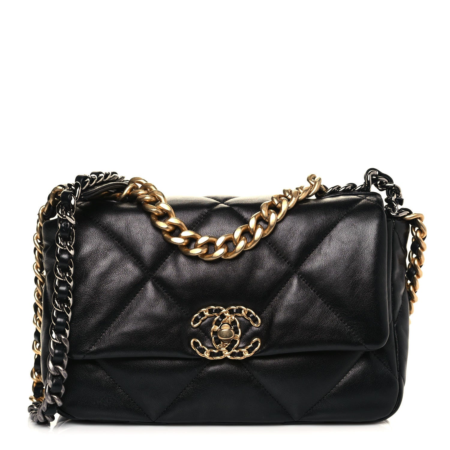 Chanel Lambskin Quilted Medium Chanel 19 Flap Black 1 of 10