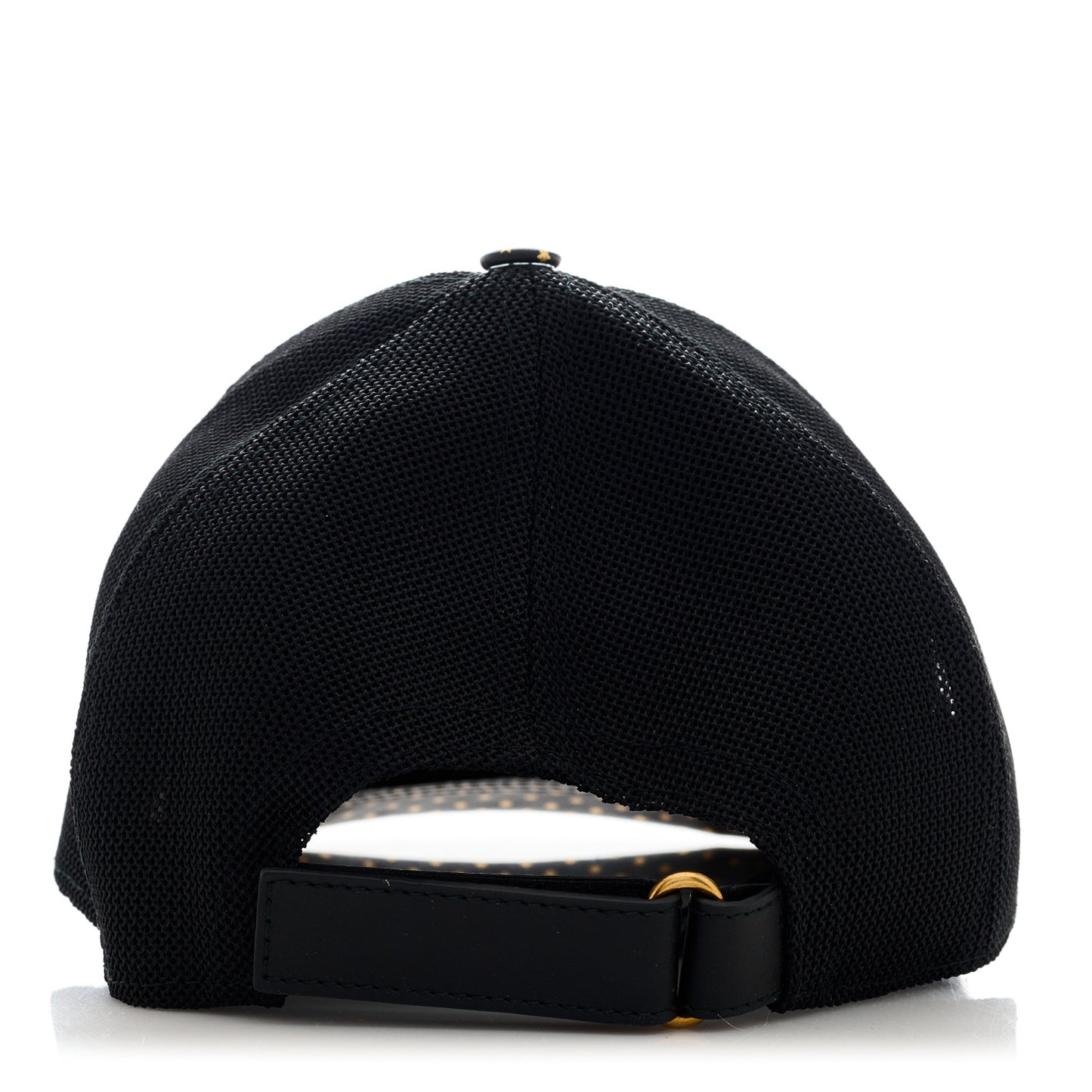 X SEGA Calfskin GUCCY Stars Baseball Hat M Black Gold
