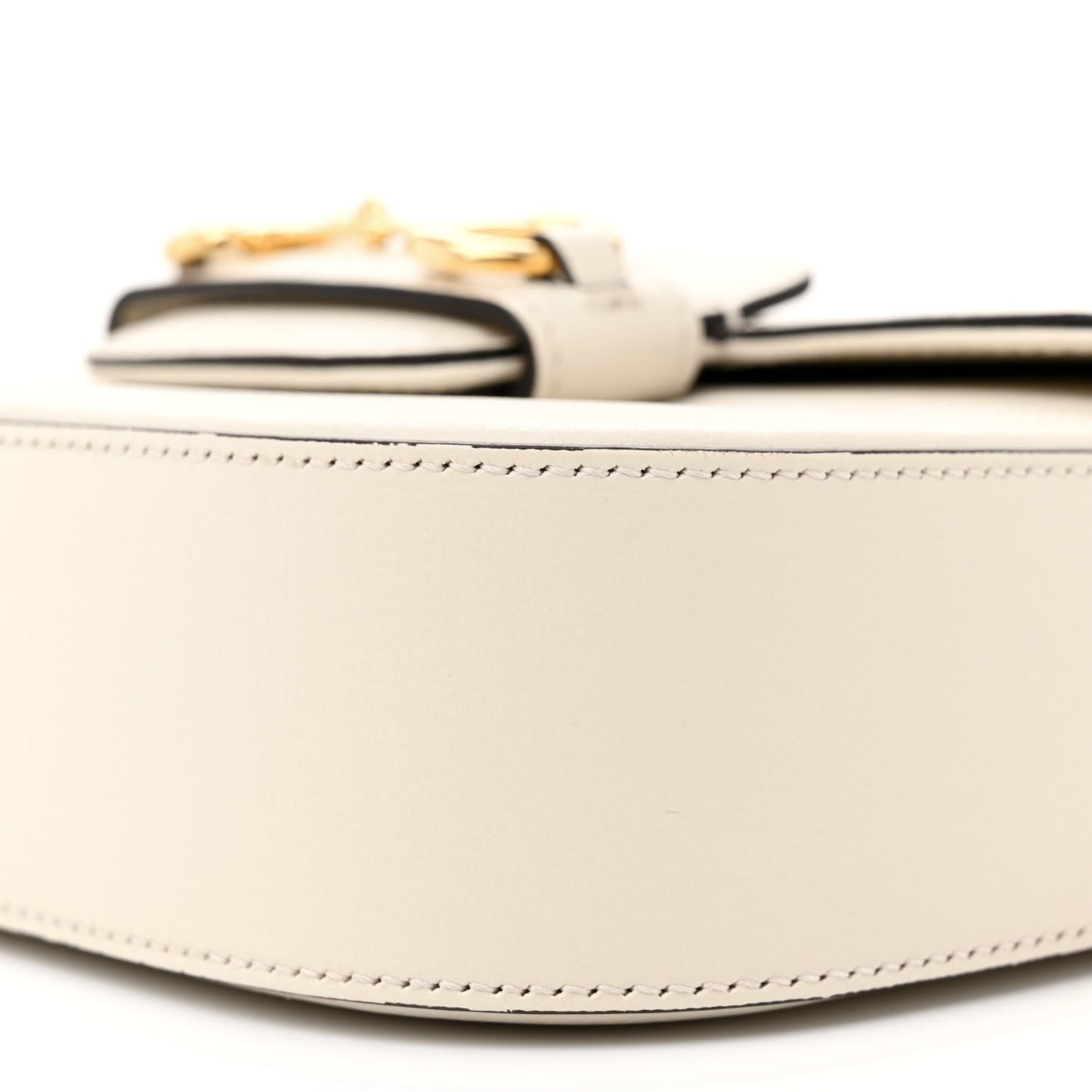 Azalea Calfskin Web Mini Horsebit 1955 Shoulder Bag Mystic White