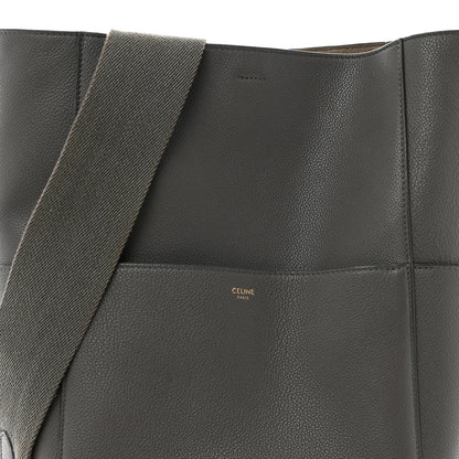 Celine Soft Grained Calfskin Sangle Bucket Bag Kohl 8 of 13