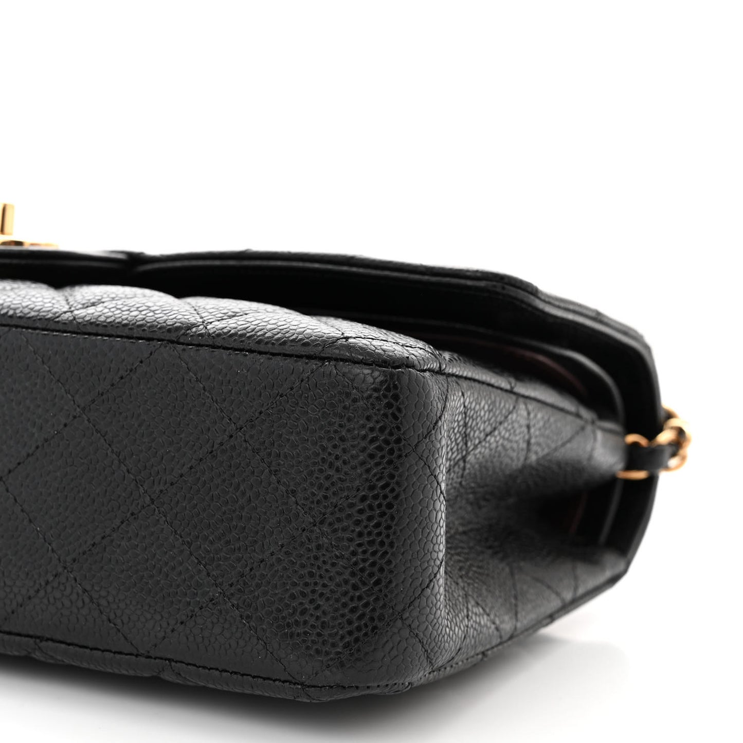 Caviar Quilted Medium Double Flap Black