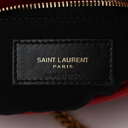 Saint Laurent Lambskin Quilted Toy Loulou Puffer Monogram Chain Satchel Red 6 of 10