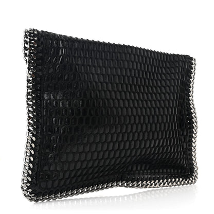 Stella McCartney Patent Net Fold Over Falabella Clutch Black 2 of 8