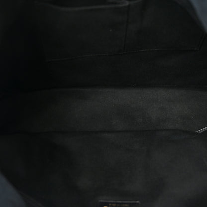 Chanel Canvas Chevron Cuba Patchwork Shopper Tote Black 5 of 10