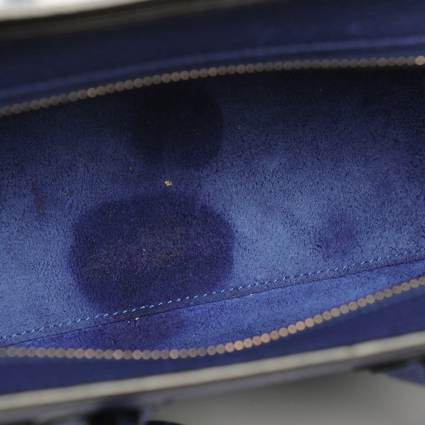 Drummed Calfskin Nano Luggage Indigo