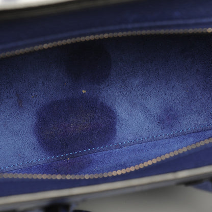 Celine Drummed Calfskin Nano Luggage Indigo 6 of 8