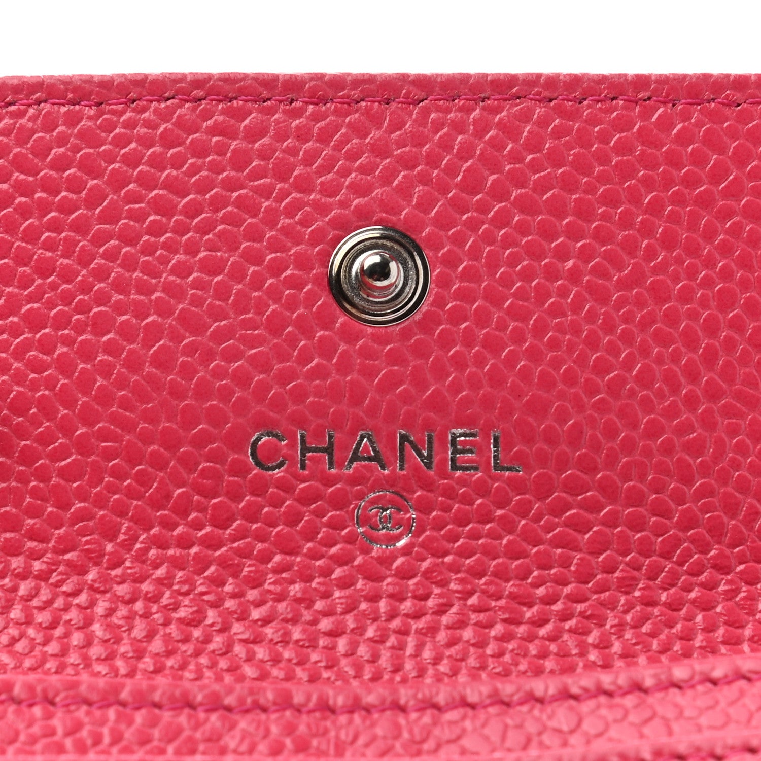 Chanel Caviar Camellia Embossed Card Holder Wallet Pink 6 of 8