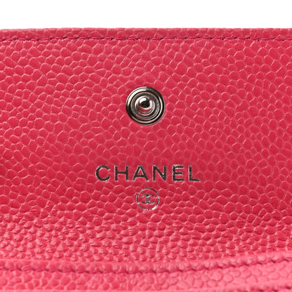 Chanel Caviar Camellia Embossed Card Holder Wallet Pink 6 of 8