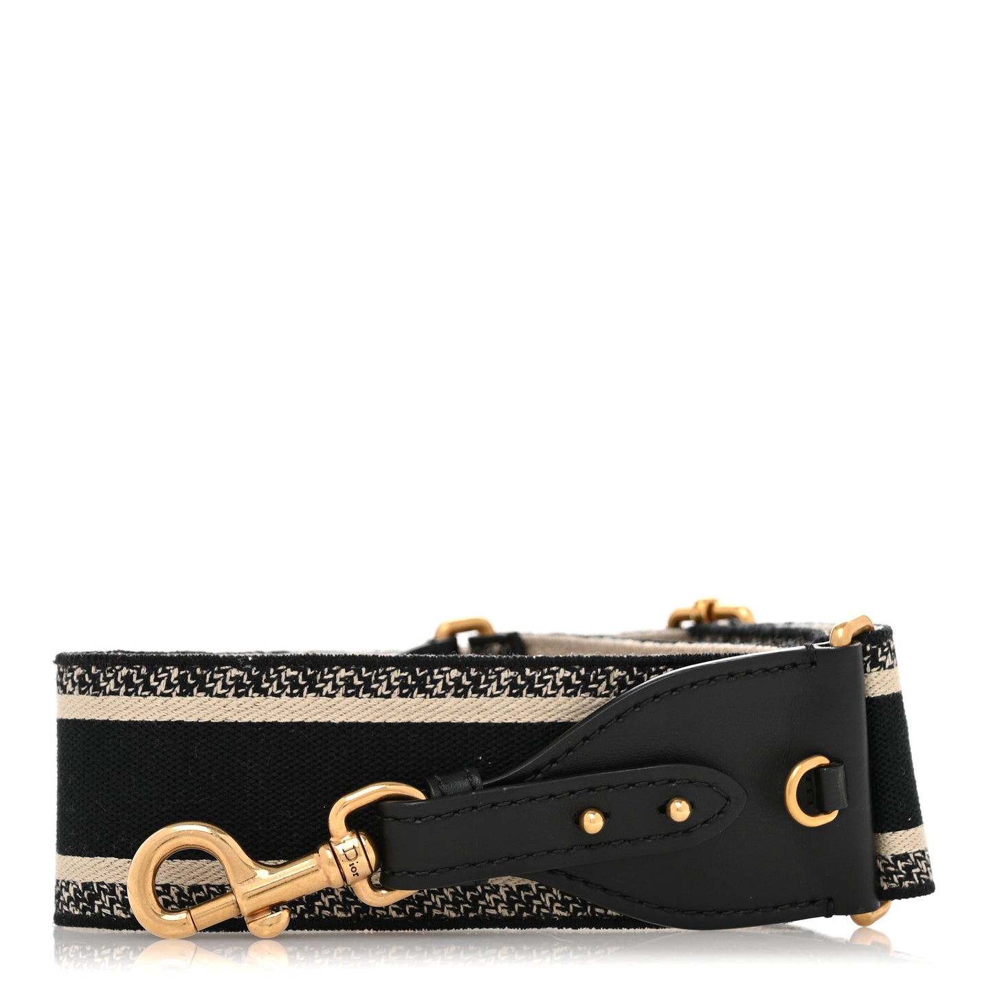 Canvas Embroidered Shoulder Strap Black