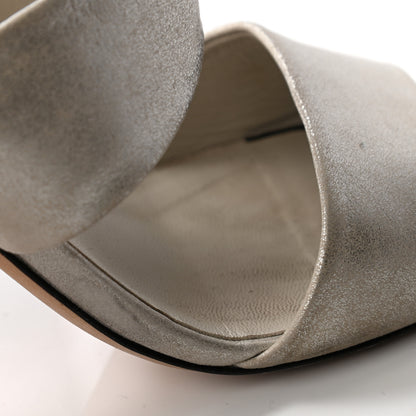 Chanel Metallic Lambskin Pearl Sandal Mules 37 Silver 10 of 13