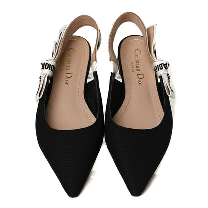 Christian Dior Technical Canvas Ribbon J'Adior Slingback Ballet Flats 36 Black 5 of 11