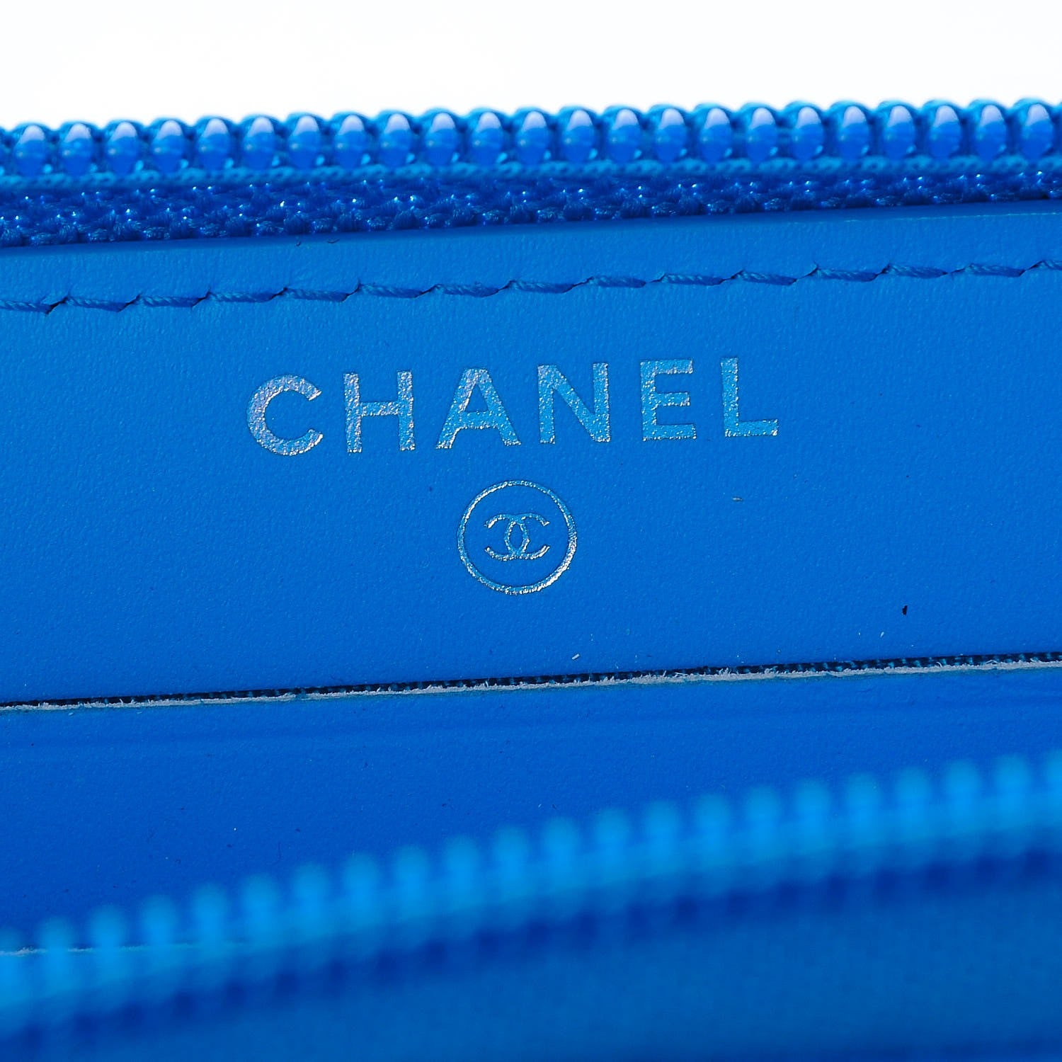 Chanel Patent Quilted Small Boy Zip Around Wallet Blue 7 of 9
