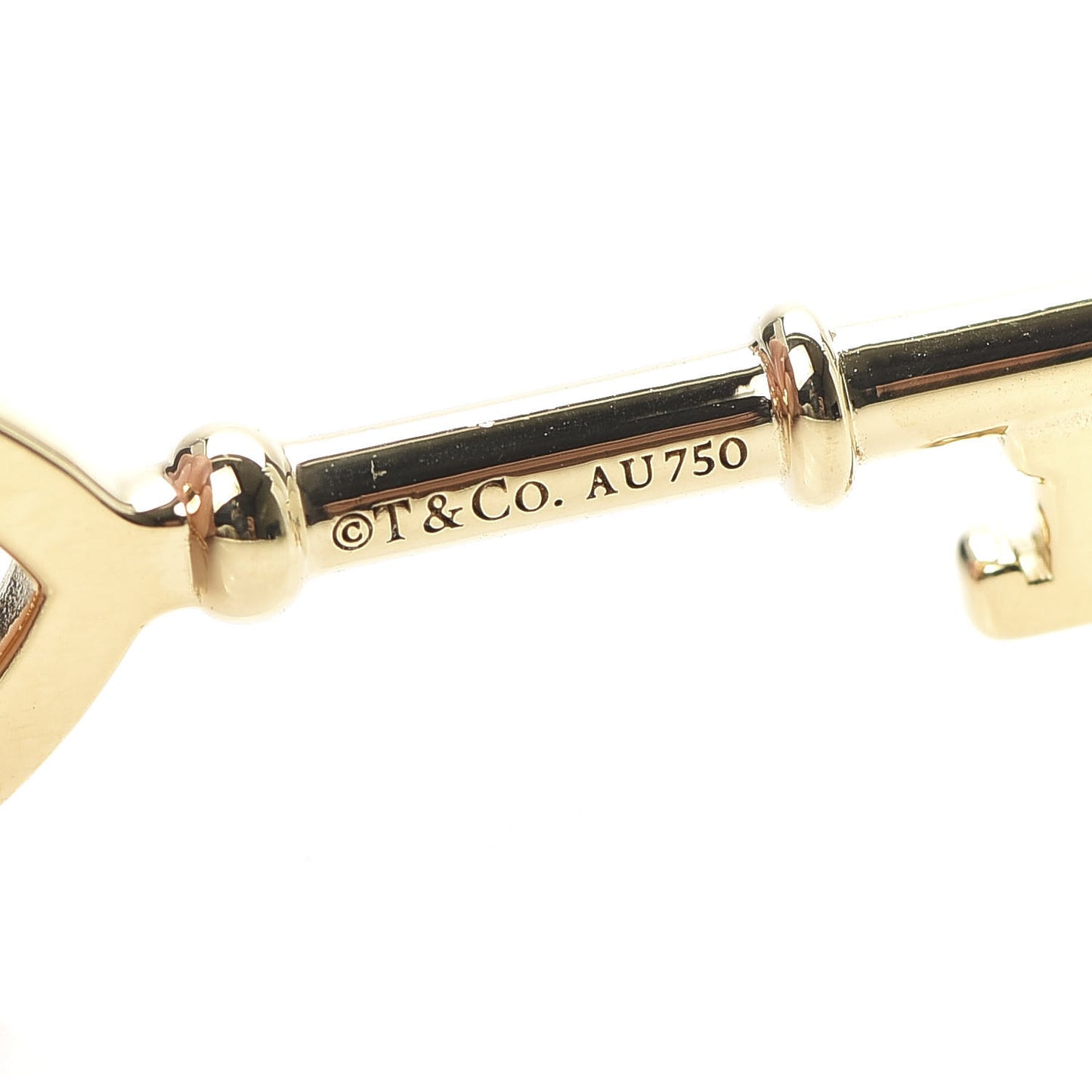 18K Yellow Gold Mini Heart Key Pendant