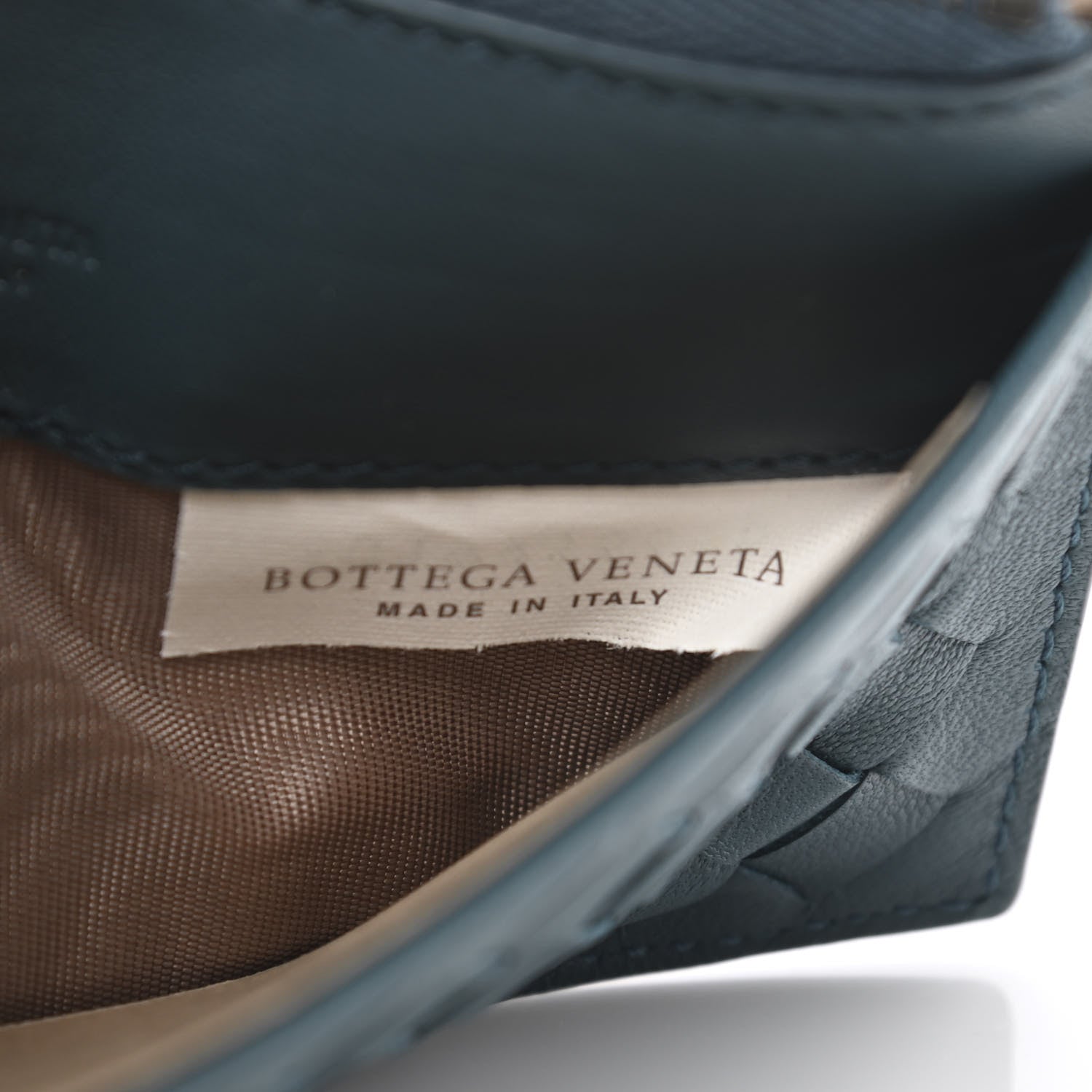 Bottega Veneta Nappa Intrecciato Zip Card Case Denim 7 of 10