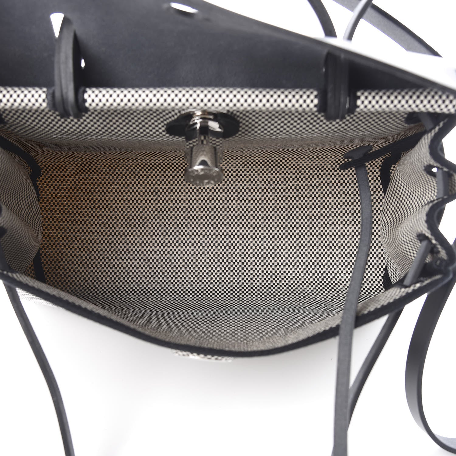 Hermes Vache Hunter Criss Viking Herbag Zip Retourne 31 PM Ecru Black 6 of 13