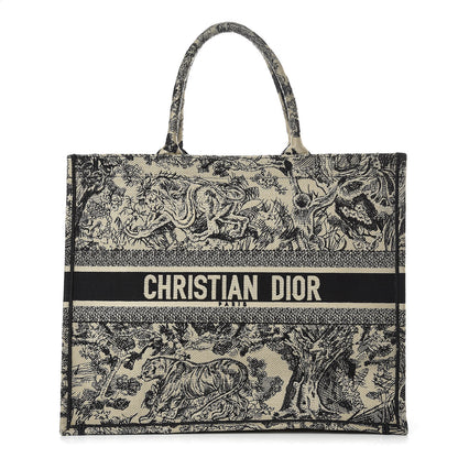 Christian Dior Canvas Embroidered Large Dioriviera Toile De Jouy Book Tote Black 1 of 12