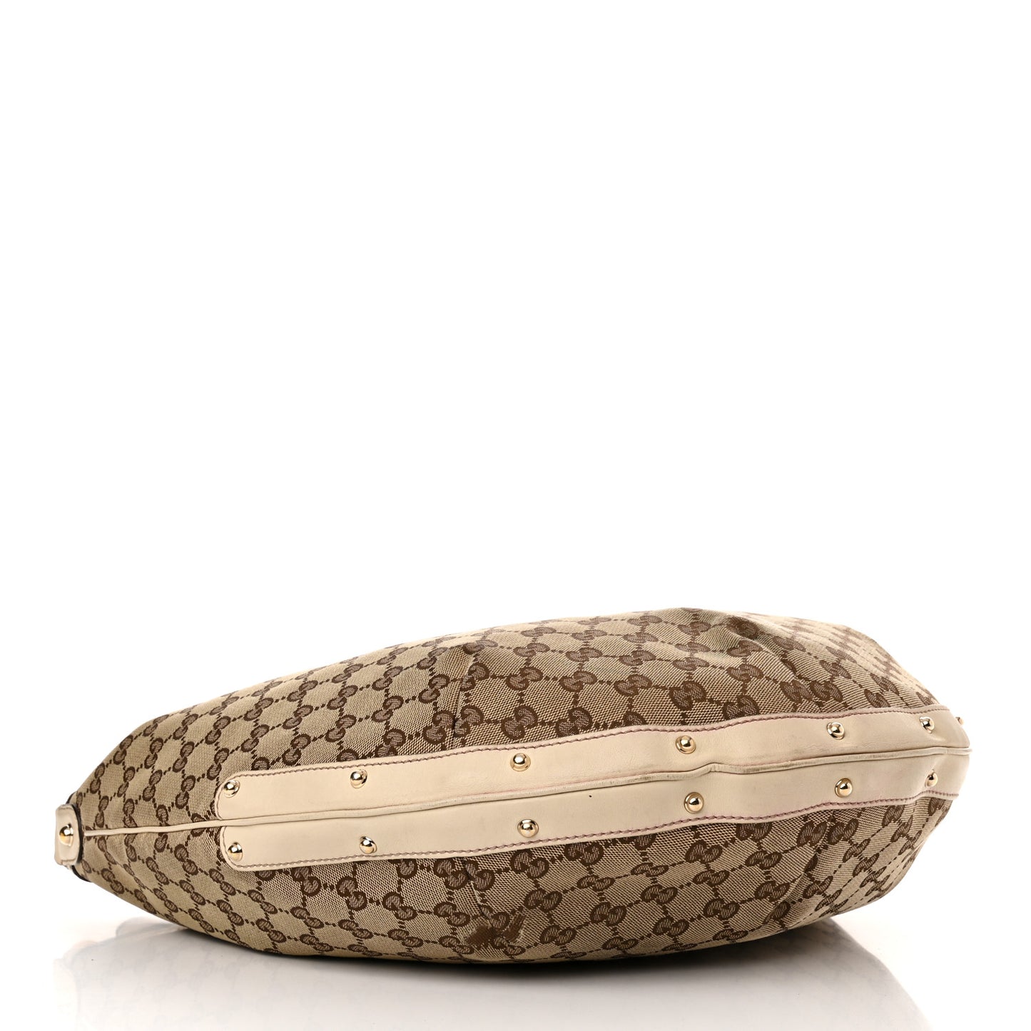 Monogram Large Biba Studded Hobo Off White