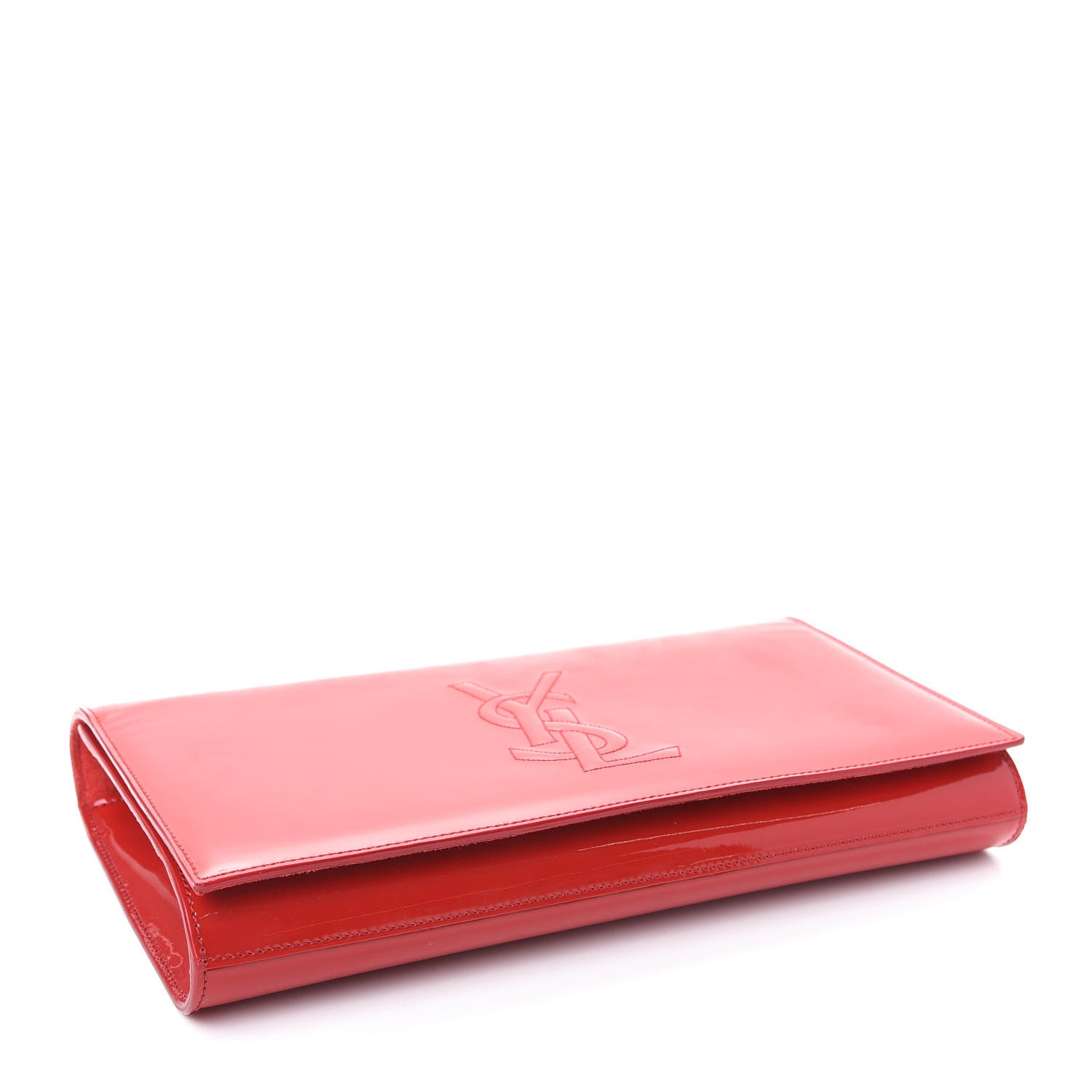 Saint Laurent Patent Monogram Large Belle De Jour Clutch Red 4 of 7